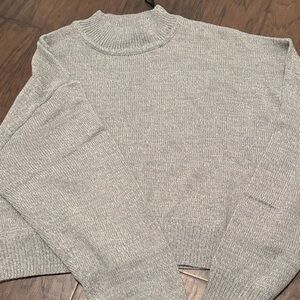 Gray Ribbed Knit Sweater